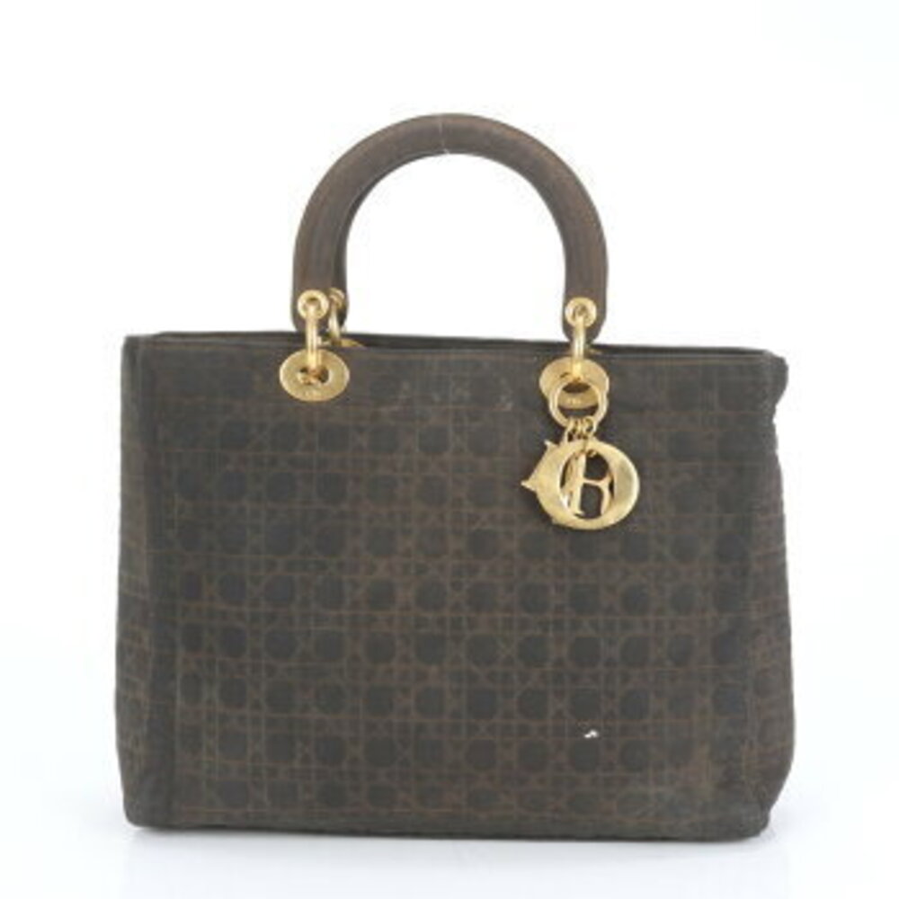 Christian Dior Cannage Lady Shoulder Bag Tote Handbag Leather